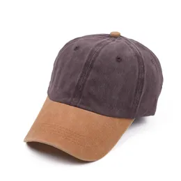 Bollkåpor Kvinnan tvättade låg profil bomull och denim vanlig baseball cap hatt vintage orolig pappa capball