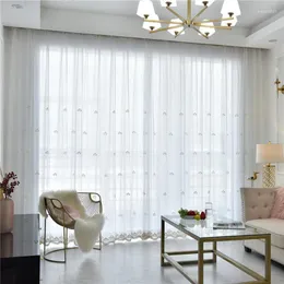 Coroa bordada de cortina para o quarto Sala de estar ouro azul de renda romântica Baía Baía Rideaux M254C