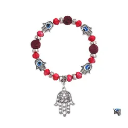 Charm Bracelets 패션 터키의 운이 좋은 사악한 아이 비드 블루 남성 여성 수제 보석 팔찌 여성 드롭 배달 otbue