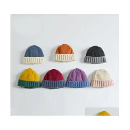 Feanie/crânio Caps outono Winter Womens Knit Hat Sweetwork Color Beanies Warm Lady Drop Deliver