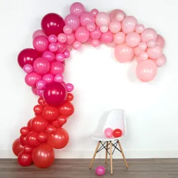 Dekoracja imprezowa 85pcs czerwony fuksia różowy lateks balony łuk girland Zestaw urodzinowy baby shower zaręczyny