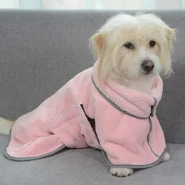 Dog Apparel Pet Bathrobe Quick-drying Super Absorbent Mild To Skin Soft Texture Easy-wearing Dogs Cat Bath Towel Supplies