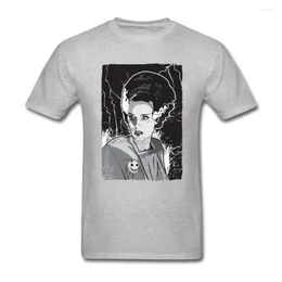 Men's T Shirts Men Bride Of Frankenstein Music Tour Diy Grey Tee For Mens Round Neck