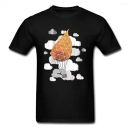T-shirt da uomo Palloncino spazzato dal vento Divertente 2023 Camicia da cartone animato Moda T-shirt nera Tessuto di cotone Famiglia Top abbigliamento personalizzato