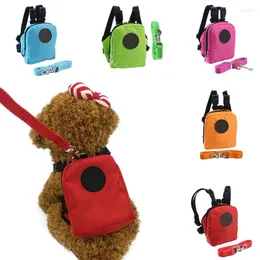 Colarinho de cachorro algodão de algodão Backpack Bag Travel Travel Travels School portátil Teddy Puppy Cat With Leashh Traction Rope Supplies