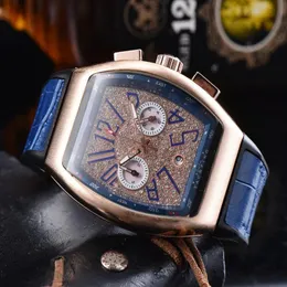 Famoso cronometro ovale Orologio da uomo Orologi di design scheletro di lusso con cinturino in pelle calendario Orologio da polso al quarzo di marca superiore per uomo 229v