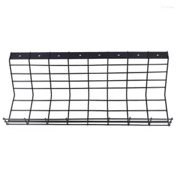 Hooks Desk Cable Organizer Black Coating Management Tray For Office