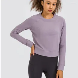 Gym Clothing Lulus Women Sweatshirts Autumn Yoga Sport Tops Long Sleeve O-neck Pullovers Running Sports Top Fitness Casual Outdoor Sportwear