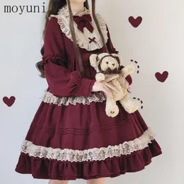 Casual Dresses Japanese Style Long Sleeve OP Lolita Female 2023 Spring And Summer Mid-Length Daily Princess Dress Cute Maid Costume