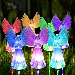 Solar Angel Lights Outdoor Garden Gifts Waterproof Powered Decorative Light For Yard Patio Cemetery