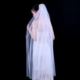 Gelin Peçe Boncuklu Peçe Beyaz 1.1m Zarif Düğün Vail Diamond Aplike Parlayan Gelin Hijab Kafa Bandı Veilbridal