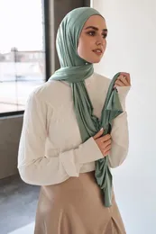 Ubranie etniczne jtvovo 2023 muzułmańskie kobiety solidne kolory jersey hidżab oddychający merceryzowany bawełniany głowa szalik