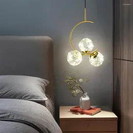 Lampadario di cristallo moderno LED lampade a sospensione semicerchio Gypsophila soggiorno camera da letto lampada da comodino illuminazione decorativa a sospensione