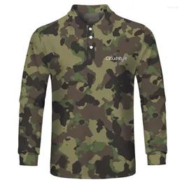 Men's Polos 3d Polo Shirt Men Camouflage Tops & Tees S Long Sleeve Casual Shirts Plus S-7XL Customize