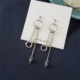 Dangle Earrings Korean Harajukuスタイルシンプルな気質女性リングメタルビーズチェーンリベット2023トレンディシャンデリア