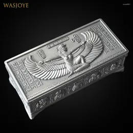 Storage Boxes Vintage Metal Art Craft Ancient Egypt Style Jewelry Box Necklace Bracelet Rings Case Trinkets Gift Organizer Home Decor