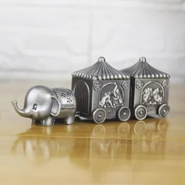 Aufbewahrungsboxen geboren Baby Andenken Geschenkgeschenk Erst Zahn und Locken Metall Artcraft Schmuck Kiste Vintage Elefant Design