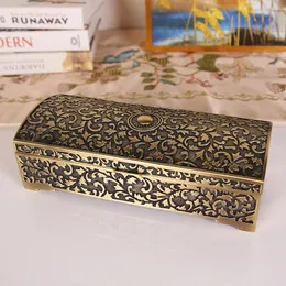 Pudełka do przechowywania vintage biżuteria kolor brązowy kolor z lustrzanym prezentem dla dziewcząt kobiety żona Hair