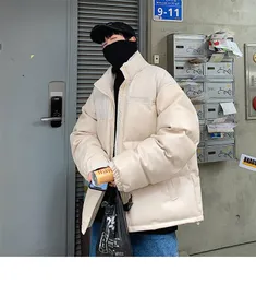 Männer Unten Mantel Jacke Winter Mode Marke Kurze Pu Leder Ins Koreanische Version Wilden Lose Dicke Warme Stehkragen gesteppt