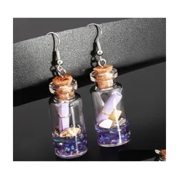 Dangle Chandelier Glass Wishing Bottle Hanging Earrings Women Korean Conch Shape Style Fashion Jewelry Girlfriend Party Beach Drop Dhny1