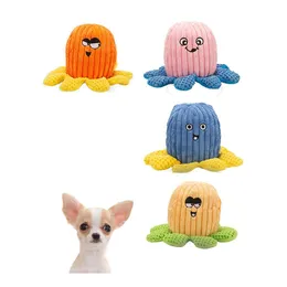 Hundespielzeug kaut Oktopus-Füllung Plüsch-Welpen-Zahnen-Kauspielzeug mit klingendem Papier für kleine mittelgroße große Haustiere Phjk2107 Drop Delive DHSHS