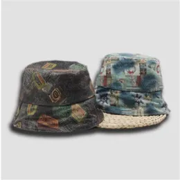 Szerokie grzbiet kapelusze płócien Cloche Hat Men Designer Summer Tye Dye Busket Ladie