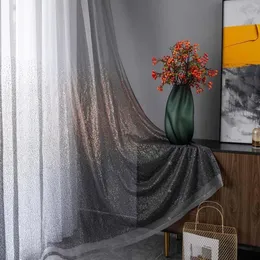 Curtain & Drapes Glitter Sequin Backdrop Curtains Luxury Galaxy Starry Sky Sheer Light-filtering For Living Room Bedroom Decor 221672HCRCurt