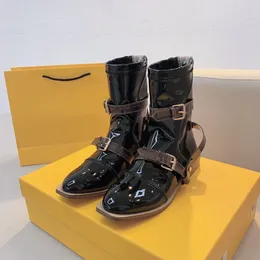 Yeni Tasarımcı Bot Kadın Siyah Deri Moda Ayakkabı Klasik Bayan Martin High Boot Sınırlı Bahar Sonbahar Ayakkabı Paris F9-4