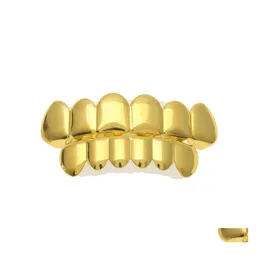 Grillz Dental Grills Hip Hop Body Jewelry 6 Tooth Grillz Gold Filled Top Bottom Teeth Fang Set For Women Men S Halloween Christmas Ot78P
