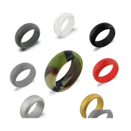 Band Rings Wholesale Sile Wedding Women Men Hypoallergenic Oring Flashing Lightweigh Ring لزوجين من المجوهرات تصميم الأزياء في Dr Dhfrh