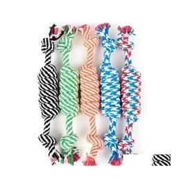 Dog Toys Chews Stock Pet за забавным жеванием Chew Knot Cotton Bone Tope щенки игрушки домашние животные собаки поставляют маленькие щенки доставка Доставка дома Dhcmg