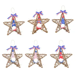 Decorative Flowers & Wreaths Pendant Wreath For Door Hanging Wedding Party Home Garden Decor Artificial Flower Five-pointed Star Simulation