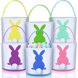 Nichiorve Easter Bag Sublimering Favor Festive Cute Bunny Ears Basket Easters Egg Storage Hucket Outdoor Portable Picnic Tote Bag