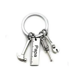 Keychains Lanyards Fashion Dad Letters Creative Hammer Screwdriver Wrench Keyring Handbag Decor Tassel Hanging Pendant Fathers Day DHZ7C