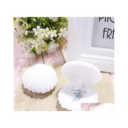 Jewelry Boxes 5 Color Veet Shell Shape For Pendant Necklaces Women Luxury Wedding Engagement Gift Case Packaging Display Drop Deliver Dhsxo