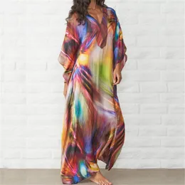 Sarongs كبيرة الحجم بيكيني تغطية 2023 شاطئ ارتداء رداء بلاج سارونج تونك Kaftan شيفون باريوس دي بلايا Mujer