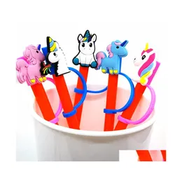 Drinking Straws Custom Little Horse Sile St Toppers Accessories Er Charms Reusable Splash Proof Dust Plug Decorative 8Mm Pa Homefavor Dh4Q5