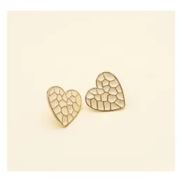 Stud Modeschmuck Plaid Love Ohrringe Emaille Herz Drop Lieferung Dhbhw