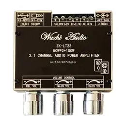 50W Adicionar 50W Adicionar placa de amplificador de subwoofer de 100w 2,1 canal com entrada AUX compatível com controle de triplos e graves.