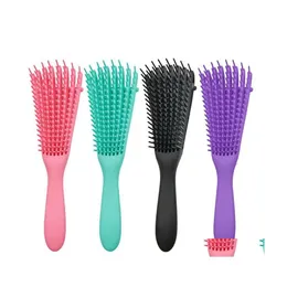 Hair Brushes Detangling Brush Natural Der For Afro America 3A To 4C Kinky Wavy Curly Coily De Easily Wet/Dry Drop Delivery Products Dhgur