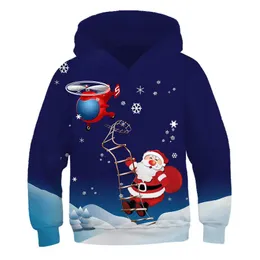 Herrtröjor tröjor barn hoodie 3d tryckt jul pullover tröja länge ärm barn kläder för pojkar/flickor coola söta toppar