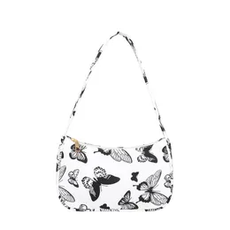 Duffel Bags Fashion Printed Leopard Butterfly Totes Bag For Women Nylon Chain Handbag Female Casual Shoulder Cosmetics Phone Organizer