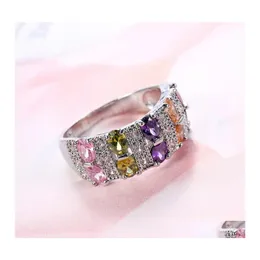 With Side Stones Ladys Ring Models Handware European And American Zircon Foreign Trade Creative Women Jewelry Gf Gift 3547 Q2 Drop De Dhaic