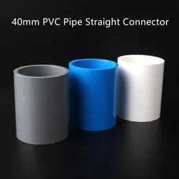 급수 장비 40mm PVC 파이프 직선 커넥터 정원 수족관 플라스틱 물 호스 조인트 액세스 액세스 배관 온실 튜브 피팅