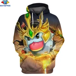 Herrtröjor tröjor sonspee pollo poro liga av legender söta husdjur anime hoodie pojkar flicka kläder män kvinnor streetwear pullover