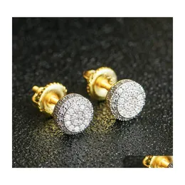 Hoop Huggie 925 Sterling Sier Earrings Mens Hip Hop Jewelry Iced Out Diamond Stud Style Elings Elings Gold Women Associory 372 DH63X