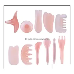 보석 청정기 폴란드 구샤 천연 수지 스크레이퍼 밀랍 마스 페이스 넥 바디 스파 치료 보드 스킨 케어 도구 NTTA DROP DEL DHTDP