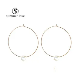 Dangle Chandelier Trendy Round Gold Sier Hoop Earrings The Small Glass Crystal Pendant For Women Girls Jewelry Z Drop Delivery Dhdun