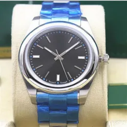 Nieużywane zegarki na rękę automatyczną stalową bransoletę 39 mm model 116000 116200 114200 114300 Srebrny indeks wybierania Mechaniczne męskie zegarki 245G