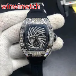 NUOVA moda 51-02 Orologio da uomo con diamanti orologio da polso in acciaio inossidabile impermeabile cassa in argento con diamanti 38 45mm movimento automatico w248c